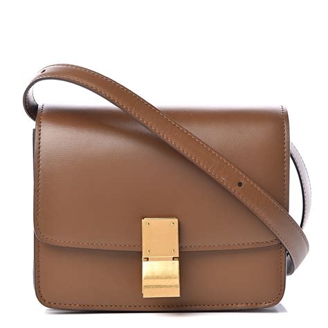 celine small classic bag in camel|Small Classic bag in box calfskin .